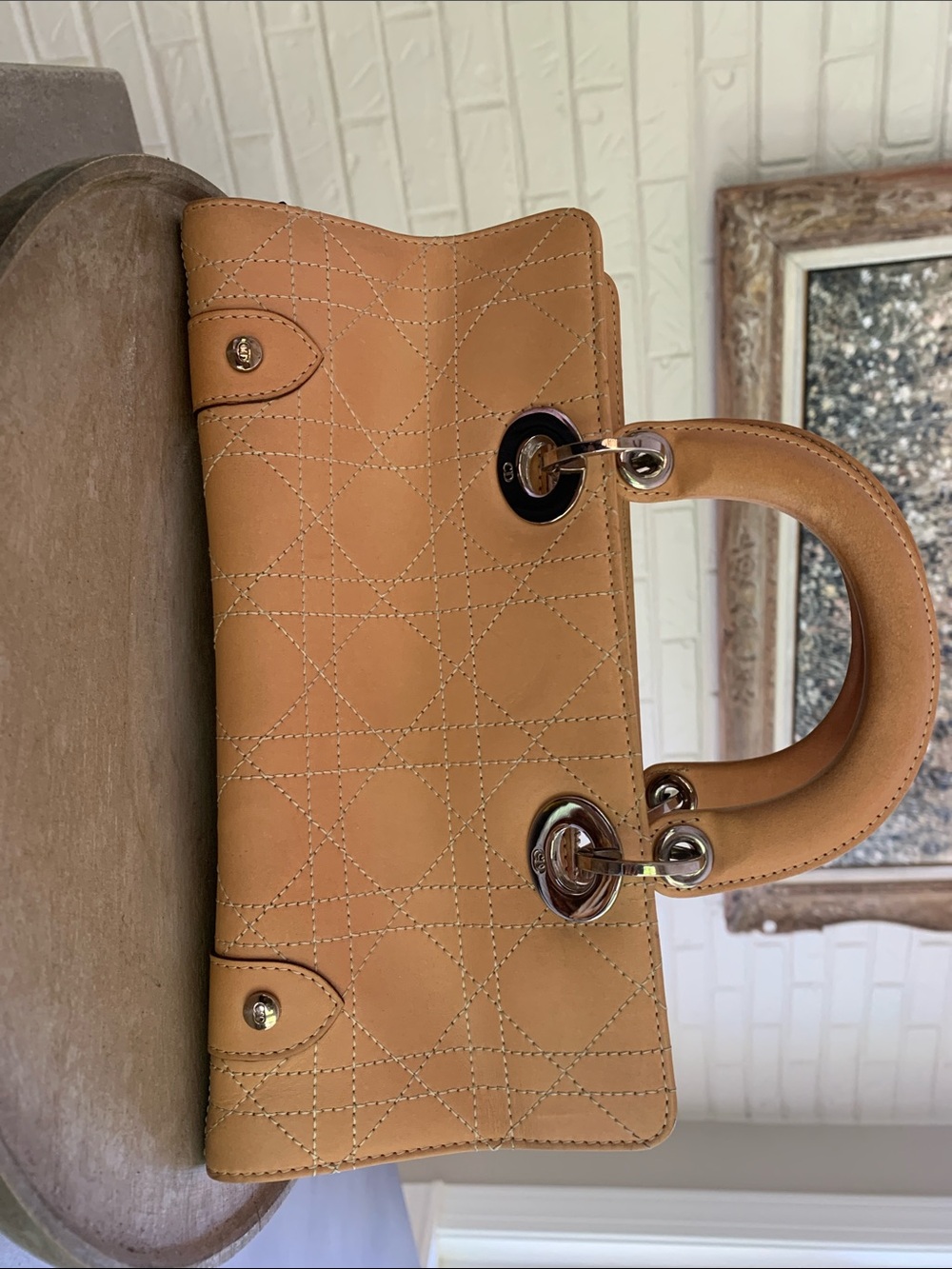 Authentic Christian Dior Calfskin Cannage stitched Small Lady Dior - Picture 3 of 17